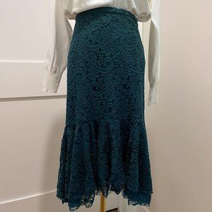 Anthropologie green lace skirt (Moulinette Soeurs)